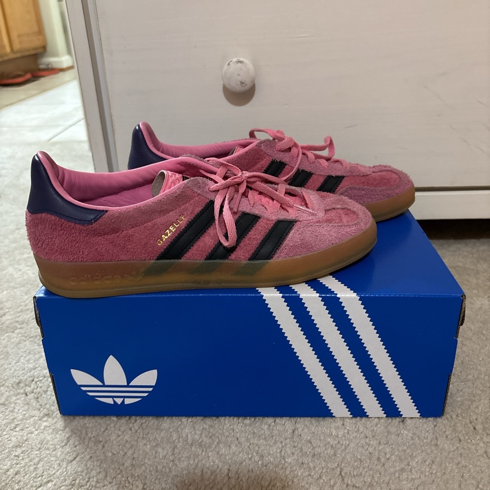 Adidas gazelles. Pink/purple/black. Size 8.5